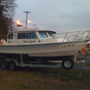 Viking Lady on Trailer
