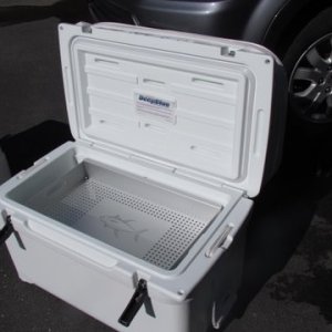 Media 'Bought an aluminum bait tray to keep things up out of the water,it fits both coolers so the Igloo will probably go on to serve on bait duty, for blood worms , grass shrimp, plug herring, etc' in album 'Both 65 quart coolers the Igloo on left and the Engel on right. Externally the Engel is both heavier and bigger due to the extra insulation thickness. They are both the same size internally. Supposed to hold ice much longer. We use a 120 quart Igloo for fishing which are just day trips so ice keeping isn't as critical as weekly cruises, Will-C'