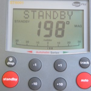 Media 'Sea Angel's AutoPilot ST6001 Controller for the S1G SmartPilot CPU with the Fluxgate Compass readout.' in album '(Sea Angel) ST6001 Autopilot hydraulic pump located under the sink. There is minimal noise heard from this location.'