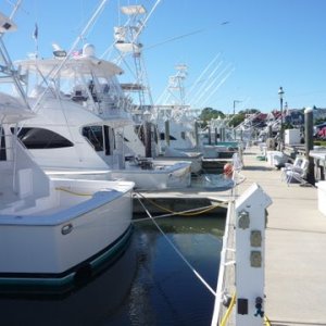 South Jersey Marina sells Cabo, Ocean, and Viking Sports fishing boats. The stern of an 2011 Viking shown