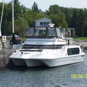 Our third big boat.  A 1997 45' Stolkraft was used for the bulk of the Great Circle Loop. We decided to pick up the trip after Mary had healed so we got the Stolkraft. This was the beginning of my love of catamarans.  Great handling cat but liked our retirement fund as much as we did.