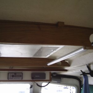 Rod holder and roof brace for AC custom made from teak wood by Lee at Wefings