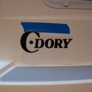 The new version of the C Dory lettering was given out as a prize at the 2017 Bellingham CDGT.