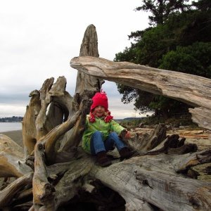 Hiking around Blake island to check out the camps for the future