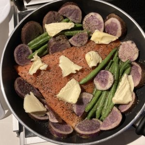 One Pan Salmon Dinner - Before