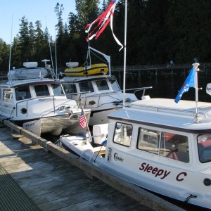 SleepyC at the Sequim Bay State Park dock for 2008 CBGT.  Good times in good company.