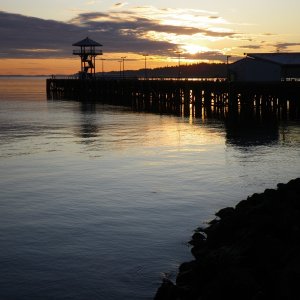 Sun rise over the PA public dock.