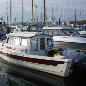 At the dock in Port Townsend Boat Haven.  Morning calm after a blowy night.