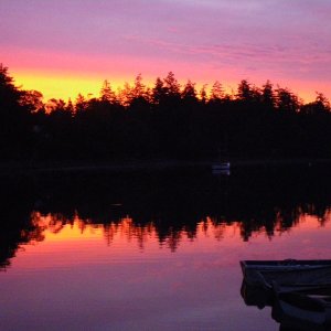 Sunrise at Mystery Bay dock.