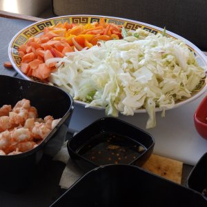 Fresh prawn stir fry