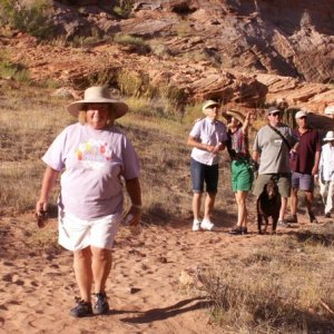 C-Brats on Trail to Defiance House at Forgotten Canyon 9-23-08
