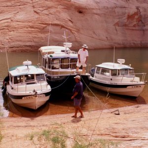Halcyon, Blue Bayou and Rana Verde on Beach in Labyrinth Canyon 9-16-08