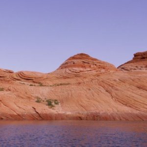Navajo Sandstone and Cloudless Blue Sky in Labyrinth Canyon 9-16-08