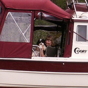 Media 'Patty and Baxter on Daydream at Anchor 5-25-07' in album 'Pat and Patty on Dock at Princess Louisa 5-26-07'