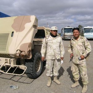 Two members of the ubiquitous Mexican Army taking a break with us. The Mexicans have the right idea -- two years of compulsory service to the country for every able-bodied young man (probably not women.)