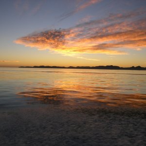 Sunrise in Loreto as we head out for a day of panga fishing for bottomfish (and, as it turns out, more!)