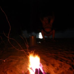 Media 'Harvest Moon and Camp Fire on the first night of camping.' in album 'Putting in at Lumber City, Ga. (Atamaha River)'