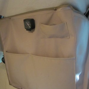 Media 'Pockets for two books, etc added to electrical cover in V-Berth.' in album 'Bags for silverware Melle Lee made'