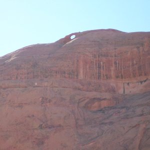 Still in Music Temple Canyon and another view of the hole high up on canyon wall 9-25