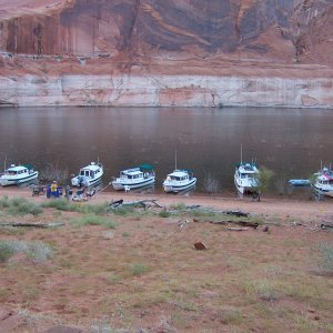 Halcyon with Bill and El, Rana Verde with Chris and Terry, Hunky Dory with Rick, Two Bears with Chuck and Penny, Discovery with Brent and Dixie and C-Cakes with Barry and Patty on Board in Explorer Canyon 9-26