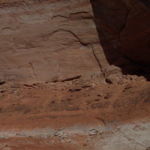 Restored ruins just after leaving Explorer Canyon on the Escalante River Arm 9-27
