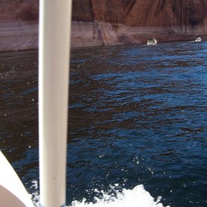 Hunky Dory and Rana Verde heading into Clear Creek Canyon on the Escalante River Arm 9-27