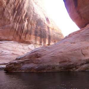 Draperies in the narrow canyon on the way to Cathedral in the Desert 9-27