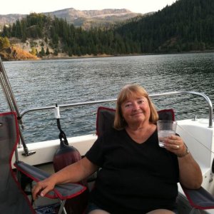 On the Water at Last - Sundowner in the Cockpit