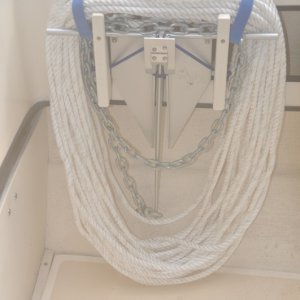 Media 'With 150 feet of 1/2 inch line and 6 ft of chain' in album 'Stern Anchor Stowage without Drilling Holes'