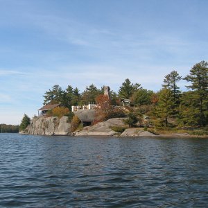 Typical island, some like this may have a cottage. Unfortunately, this one had a fire.