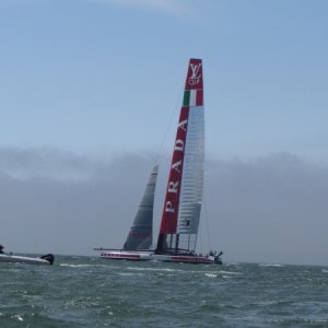 America\'s Cup Race 2013 Prada losing to  Emirates SFO