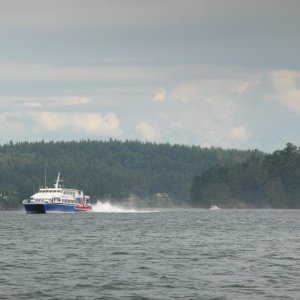 (Little Catelyn) Heading home after the sea trial.  Honey, look what\'s coming!