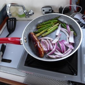 Making a late dinner in LaConner