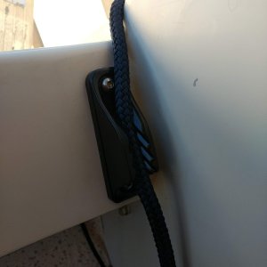 Todays little project was to add jam/clamshell cleats to the cockpit to secure our forward docklines. 

I was using a single line and it always seemed to be in the wrong place, or on the wrong side when needed. Now I'll have a line on each side running to the forward cleat and they can just stay attached when we're out on the boat.