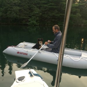 Aug 2018 Portage Lake Eddie gets a break from Dexter