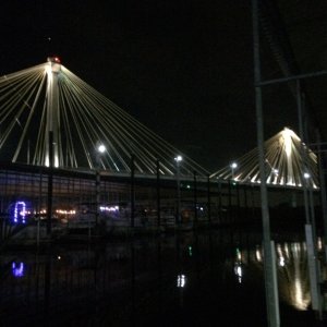 Sept 2018 view of the Clark Bridge from the Alton Marina Meet in the Middle C brats gathering