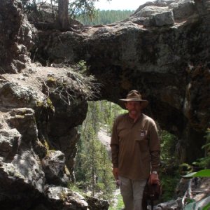 Media 'Jay in front of the Yellowstone Arch' in album 'Mama Grizz & cubs along road very near Coulter Bay, Jackson Lake on our way to Yellowstone Lake.'