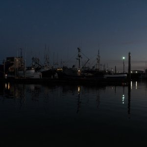 Because of my fuel system problems, I got a late start and fought tides and winds to get to Westport.  The sun had set.