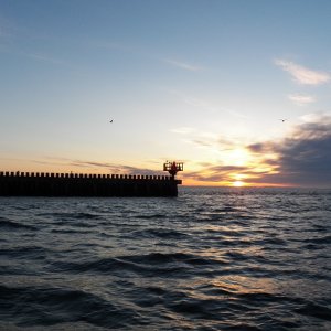 Up bright and early the next day.  A weird chop inside the breakwater.  It wasn't that bad outside.  I took the little used South Channel back to Cosmopolis.