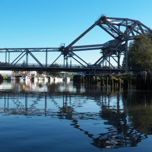 Media 'The Heron Street lift bridge going in to Aberdeen.' in album 'The 28th street boat launch in Hoquiam.  It is new.  It wasn't here when I had my paper route on 28th street.'