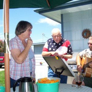 Media 'Bill entertaining on back patio' in album 'Bill\'s Bike'