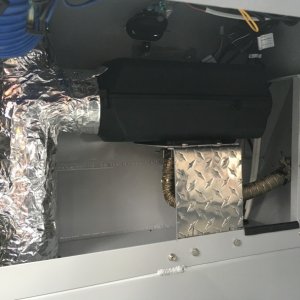 Heater & 4in ducting on shelf starboard side