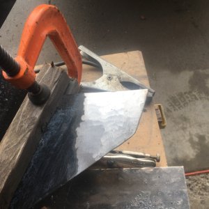 Welded neighbors skeg back together.
C clamps & water soaked 2x2 are a heat sink. Cast Alu. soaked in salt water is hell to weld, be it Tig. or Wire.