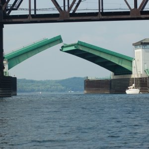 Both Prescott, WI. bridges open to the St. Croix