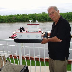 This is a martin house I built for a friend in the shape of a river tow boat