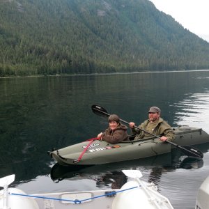 Visiting the Discovery crew at Gut Bay, Baranof Island.