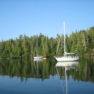 Media 'One of many beautiful anchorages on the inside passage.  This is Goat Cove on Finlayson Channel.' in album '(Aiviq) Refit at EQ'