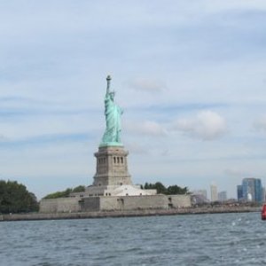 Jersey City,NYC harbor area with the Statue Of Liberty