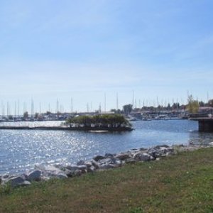 Looking south at Rouces Point at the Gaines Marina.