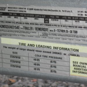 Trailer ID plate